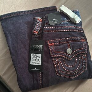True religion jeans. Color Joyce 
Style 208473
Becca Mr Boot Pick Super flat